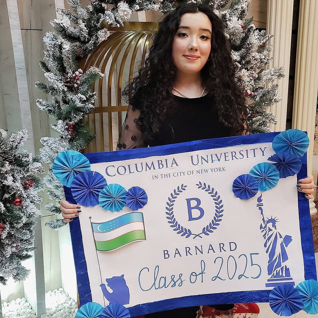 Nazira, admitted to Barnard College